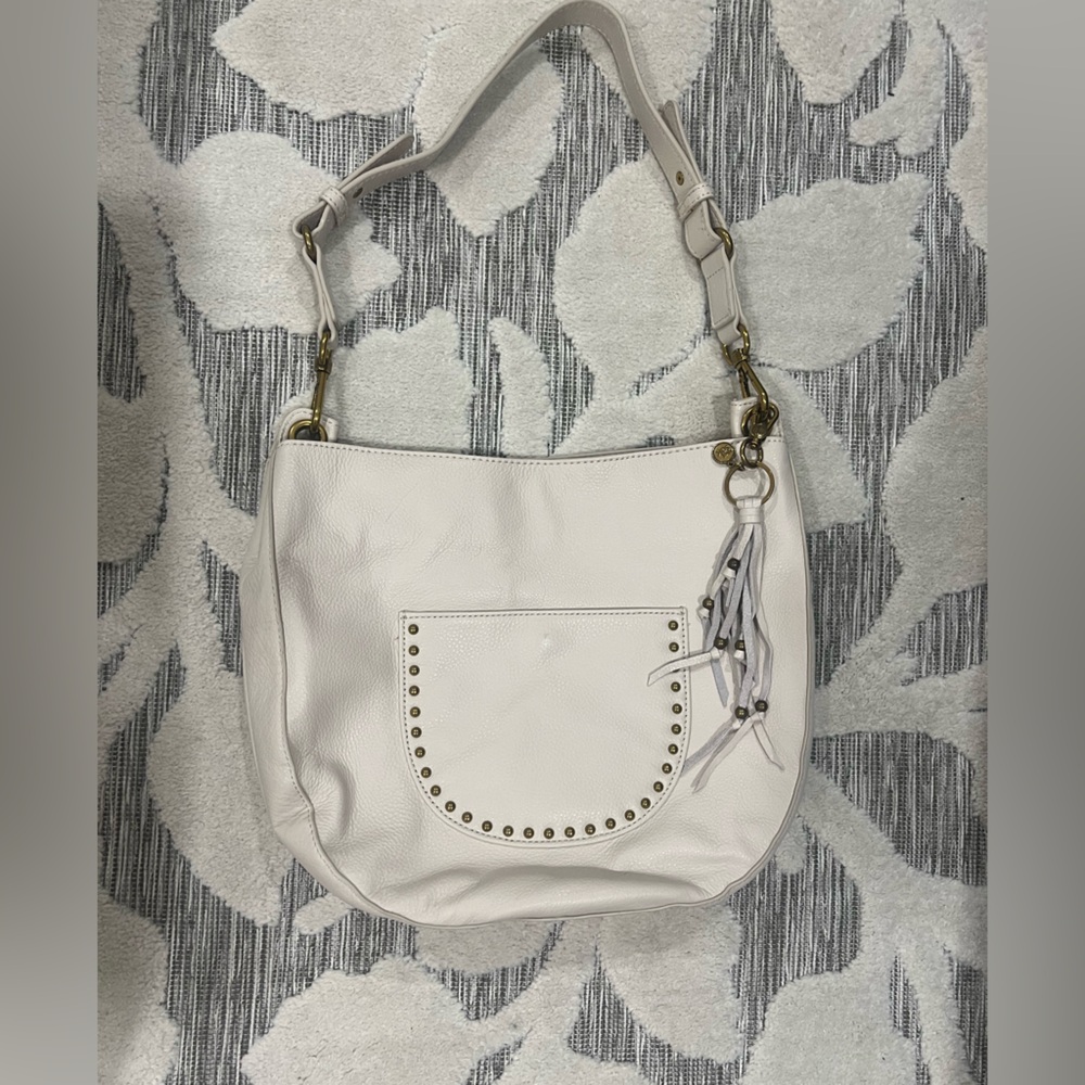 Cream Leather Studded Women's Bag. Never used
